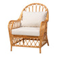 Baxton Studio bali & pari Reina Bohemian Light Honey Rattan Arm Chair | Armchairs | Modishstore - 4