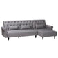 Baxton Studio Chesterfield Retro-Modern Slate Grey Fabric Upholstered Convertible Sleeper Sofa | Sectional | Modishstore - 2