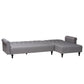 Baxton Studio Chesterfield Retro-Modern Slate Grey Fabric Upholstered Convertible Sleeper Sofa | Sectional | Modishstore - 3