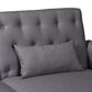 Baxton Studio Chesterfield Retro-Modern Slate Grey Fabric Upholstered Convertible Sleeper Sofa | Sectional | Modishstore - 4