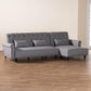 Baxton Studio Chesterfield Retro-Modern Slate Grey Fabric Upholstered Convertible Sleeper Sofa | Sectional | Modishstore - 7