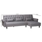 Baxton Studio Chesterfield Retro-Modern Slate Grey Fabric Upholstered Convertible Sleeper Sofa | Sectional | Modishstore - 9