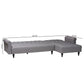 Baxton Studio Chesterfield Retro-Modern Slate Grey Fabric Upholstered Convertible Sleeper Sofa | Sectional | Modishstore - 8