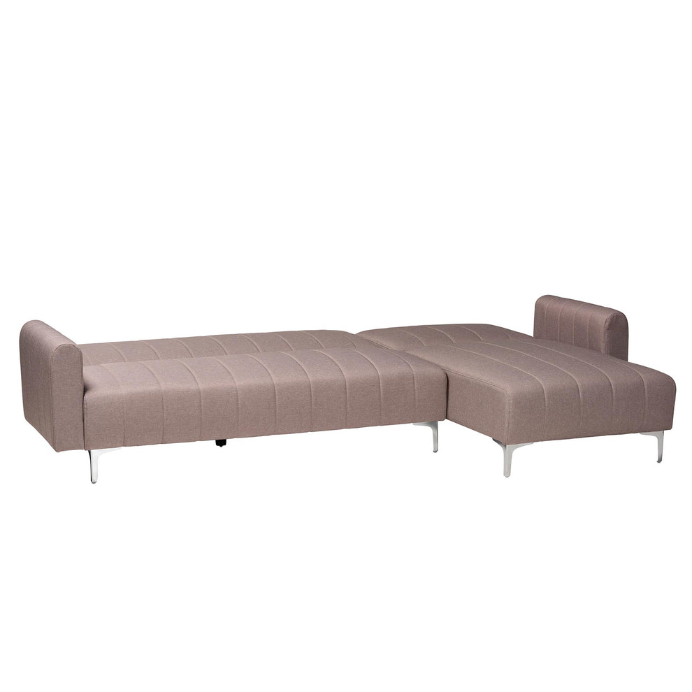 Baxton Studio Lanoma Contemporary Clay Fabric Upholstered Convertible Sleeper Sofa | Sectional | Modishstore - 3