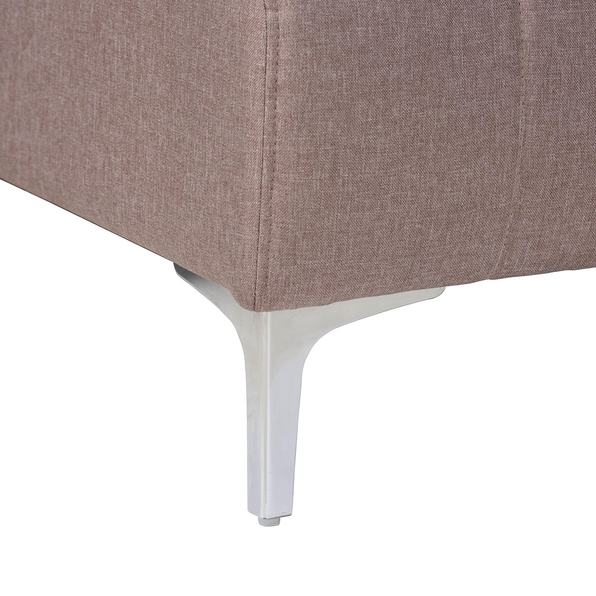 Baxton Studio Lanoma Contemporary Clay Fabric Upholstered Convertible Sleeper Sofa | Sectional | Modishstore - 5