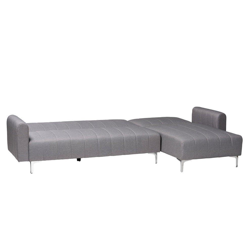 Baxton Studio Lanoma Contemporary Slate Grey Fabric Upholstered Convertible Sleeper Sofa | Sectional | Modishstore - 3