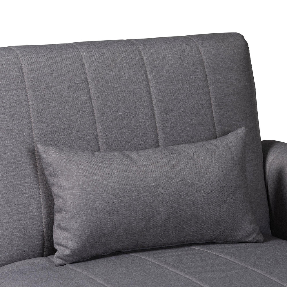 Baxton Studio Lanoma Contemporary Slate Grey Fabric Upholstered Convertible Sleeper Sofa | Sectional | Modishstore - 4