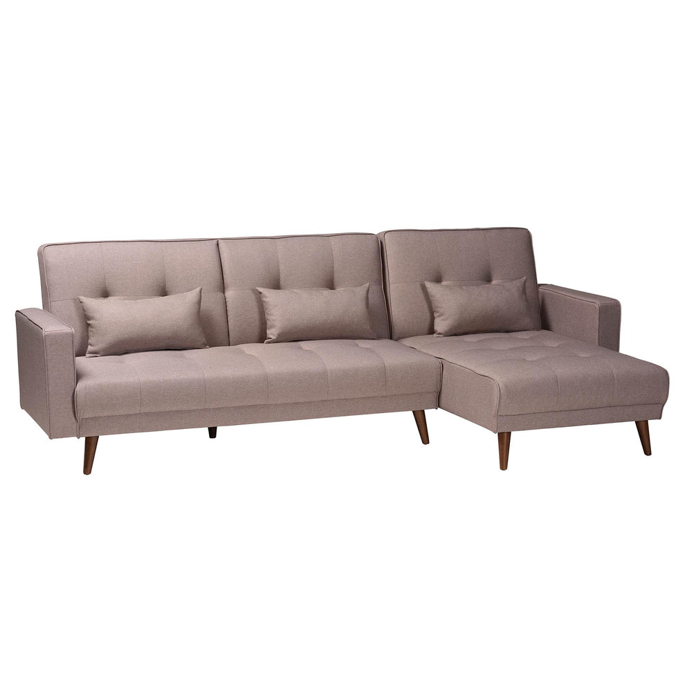Baxton Studio Claire Contemporary Clay Fabric Upholstered Convertible Sleeper Sofa | Sectional | Modishstore - 2