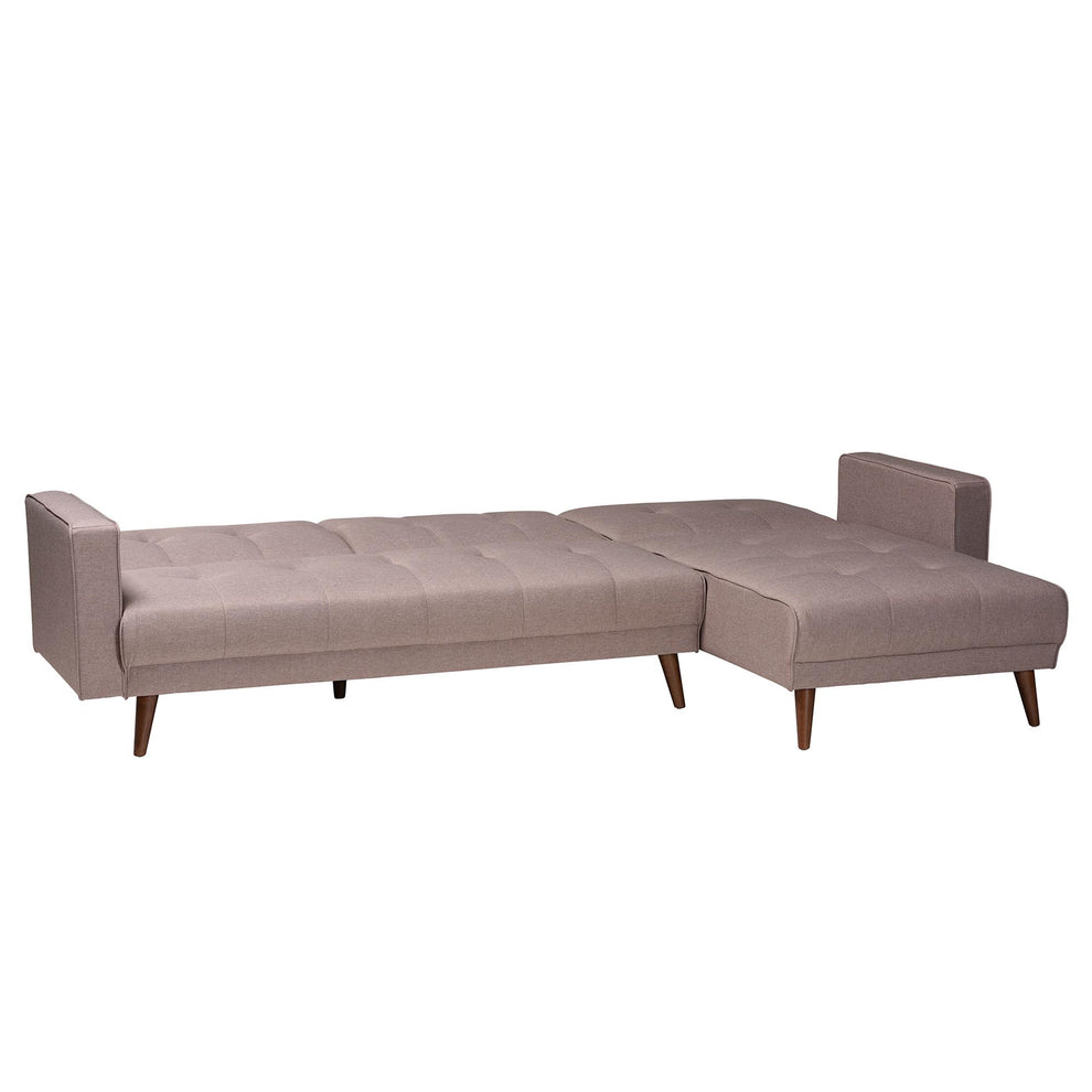 Baxton Studio Claire Contemporary Clay Fabric Upholstered Convertible Sleeper Sofa | Sectional | Modishstore - 3
