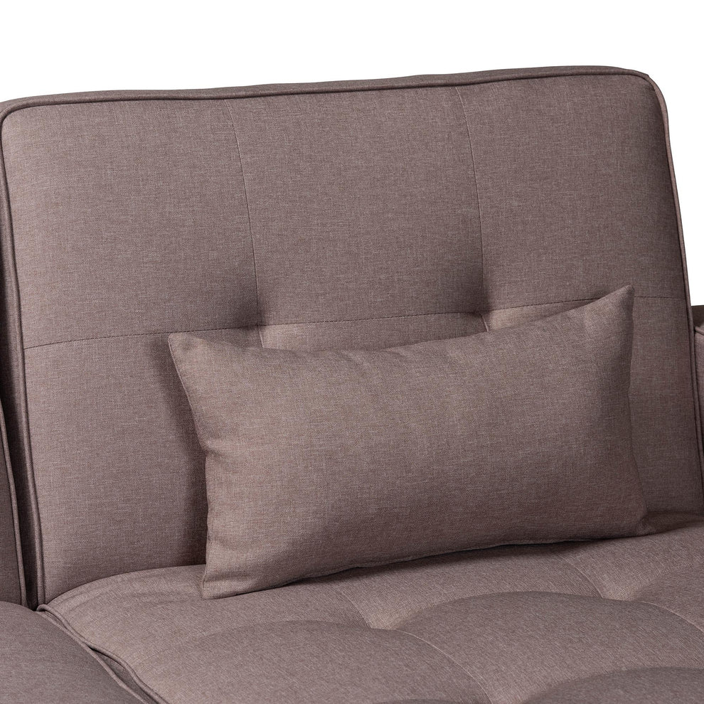 Baxton Studio Claire Contemporary Clay Fabric Upholstered Convertible Sleeper Sofa | Sectional | Modishstore - 4