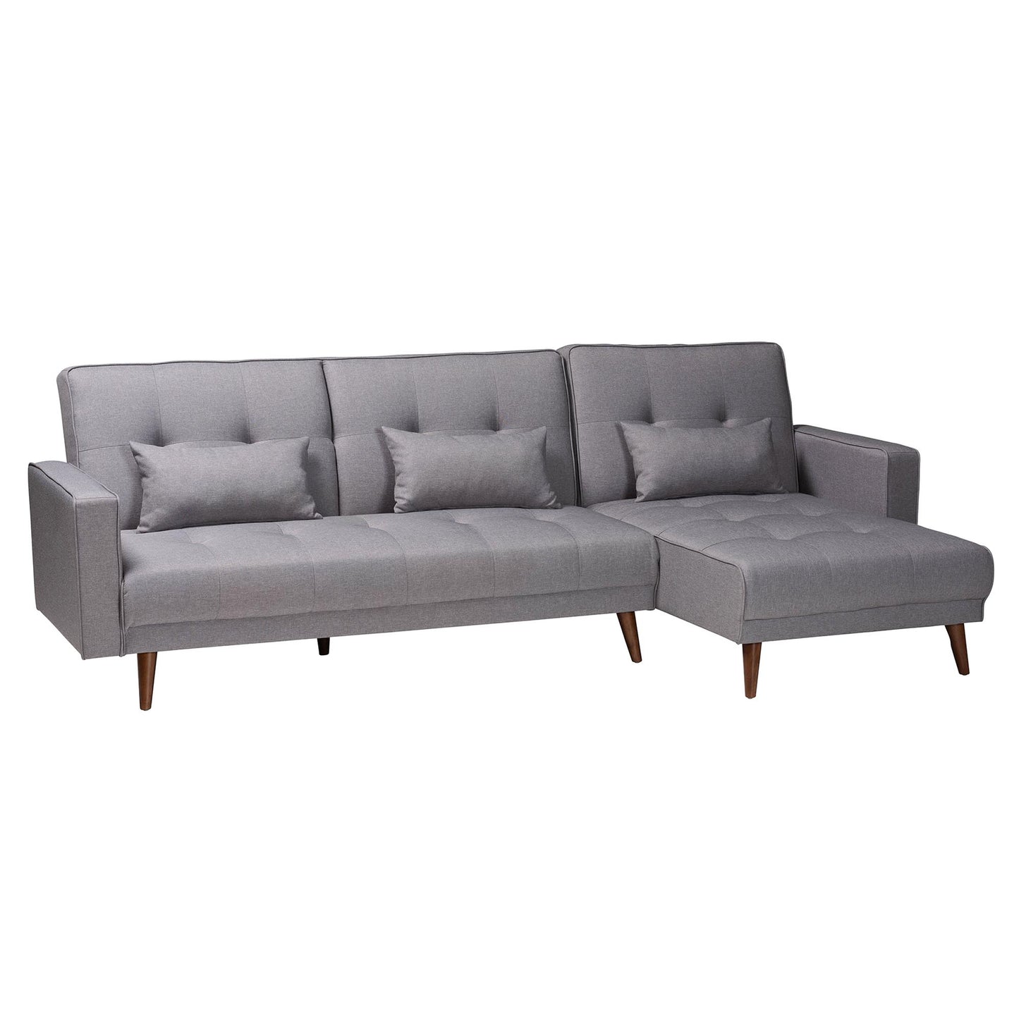 Baxton Studio Claire Contemporary Slate Fabric Upholstered Convertible Sleeper Sofa | Sectional | Modishstore - 2