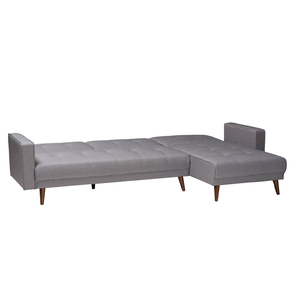 Baxton Studio Claire Contemporary Slate Fabric Upholstered Convertible Sleeper Sofa | Sectional | Modishstore - 3