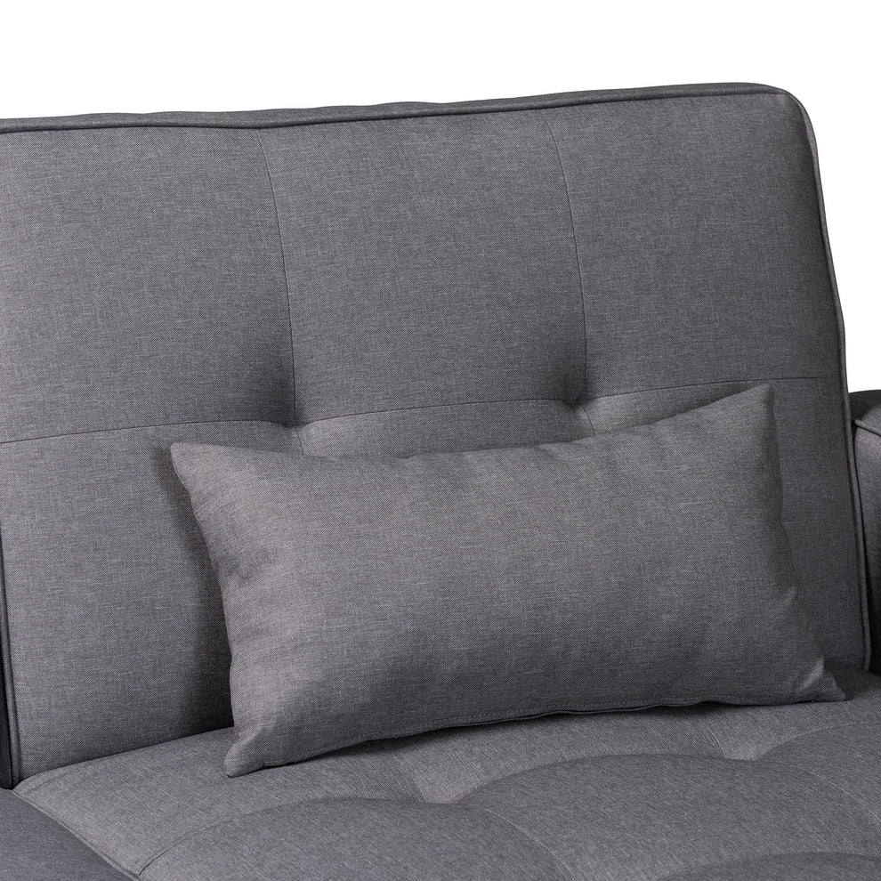 Baxton Studio Claire Contemporary Slate Fabric Upholstered Convertible Sleeper Sofa | Sectional | Modishstore - 4