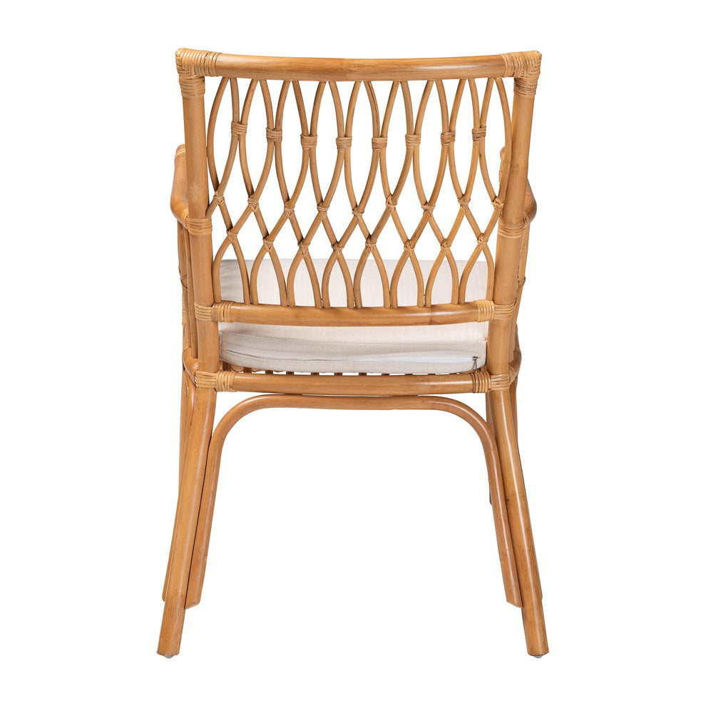 Baxton Studio bali & pari Maisa Bohemian Light Honey Rattan Arm Chair | Armchairs | Modishstore - 7