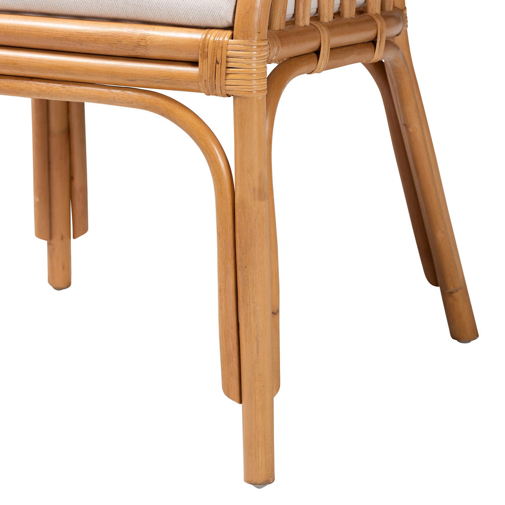 Baxton Studio bali & pari Maisa Bohemian Light Honey Rattan Arm Chair | Armchairs | Modishstore - 9