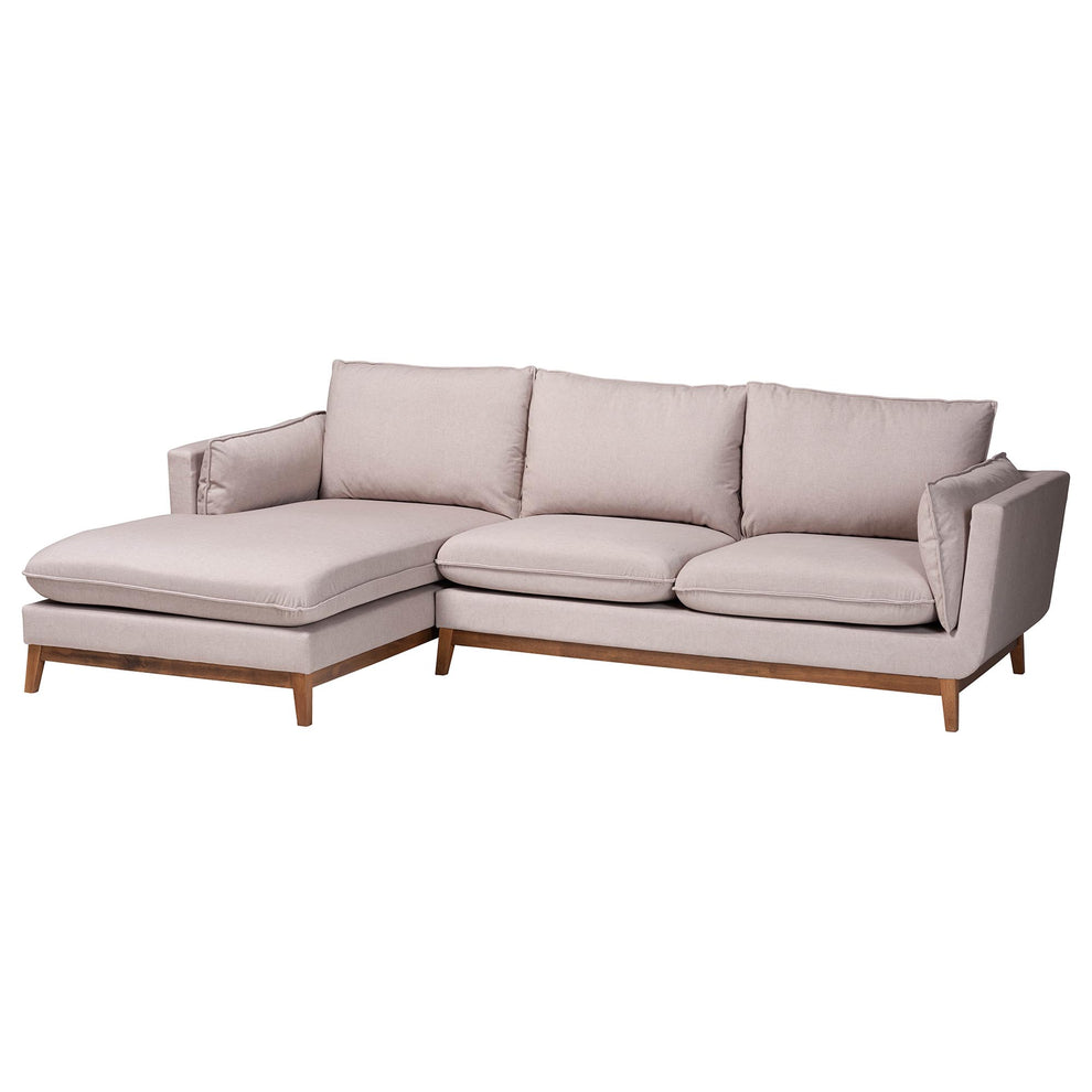 Baxton Studio Olson Modern Beige Fabric Left Facing Sectional Sofa | Sectional | Modishstore - 3