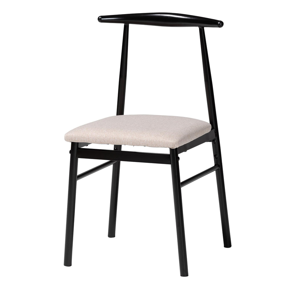 Baxton Studio Arnold Modern Industrial Beige Fabric and Metal Dining Chair | Dining Chairs | Modishstore - 6