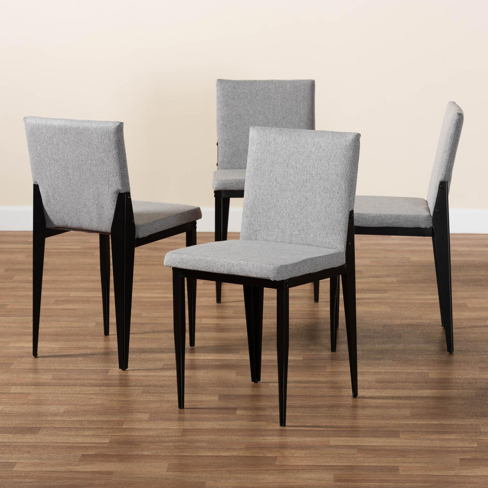 Baxton Studio Bishop Industrial Beige Fabric and Metal Dining Chair | Dining Chairs | Modishstore - 14