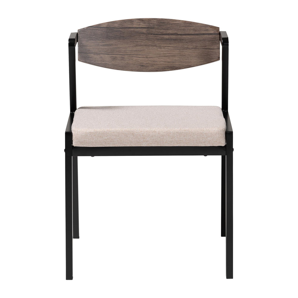 Baxton Studio Revelin Industrial Beige Fabric and Metal Dining Chair | Dining Chairs | Modishstore - 7