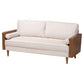 Baxton Studio Harleson Mid-Century Modern Beige Fabric and Walnut Brown Wood Sofa | Sofas | Modishstore - 5