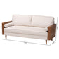 Baxton Studio Harleson Mid-Century Modern Beige Fabric and Walnut Brown Wood Sofa | Sofas | Modishstore - 4