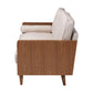 Baxton Studio Harleson Mid-Century Modern Beige Fabric and Walnut Brown Wood Sofa | Sofas | Modishstore - 7