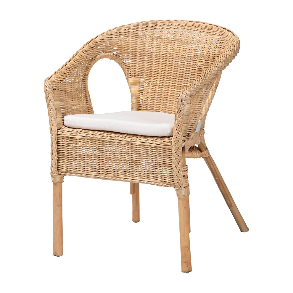 Baxton Studio bali & pari Abbey Modern Bohemian Natural Rattan Dining Chair | Dining Chairs | Modishstore - 4