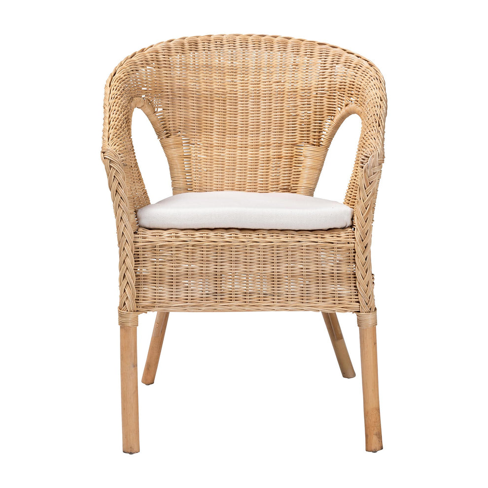 Baxton Studio bali & pari Abbey Modern Bohemian Natural Rattan Dining Chair | Dining Chairs | Modishstore - 5