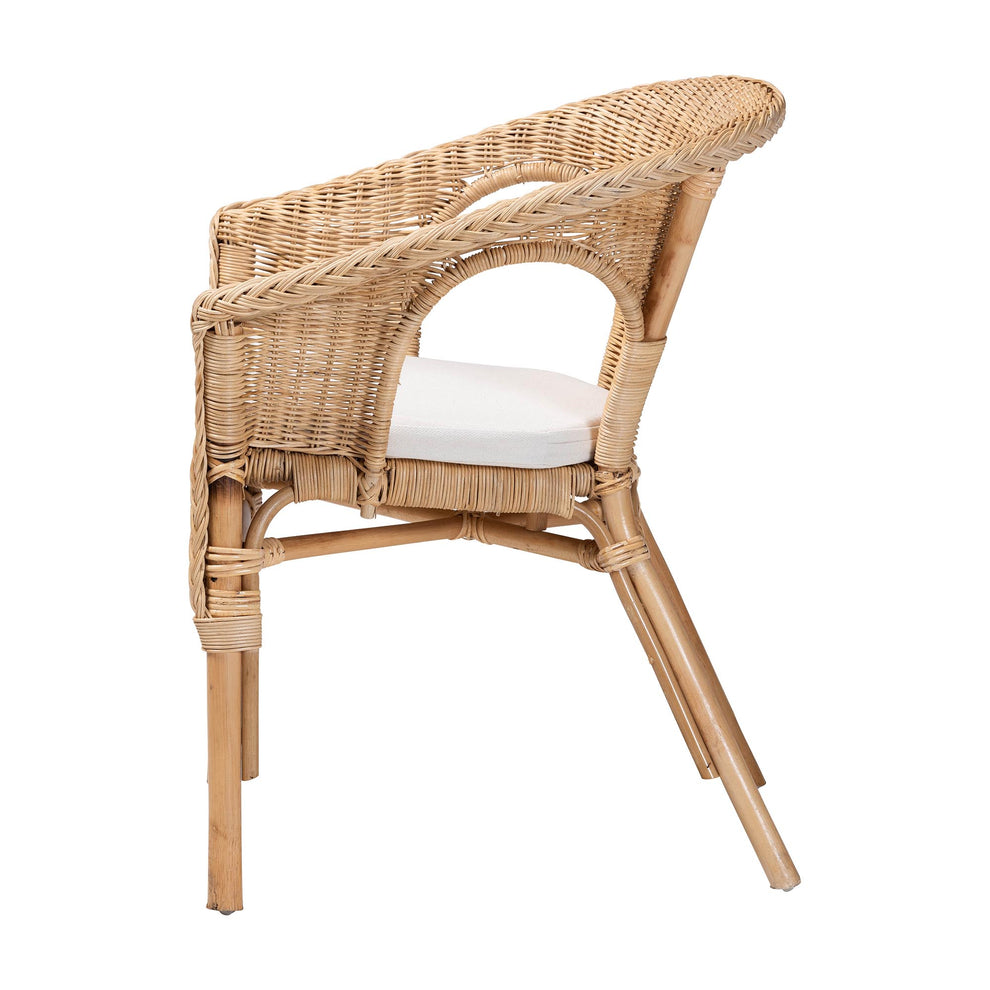 Baxton Studio bali & pari Abbey Modern Bohemian Natural Rattan Dining Chair | Dining Chairs | Modishstore - 6