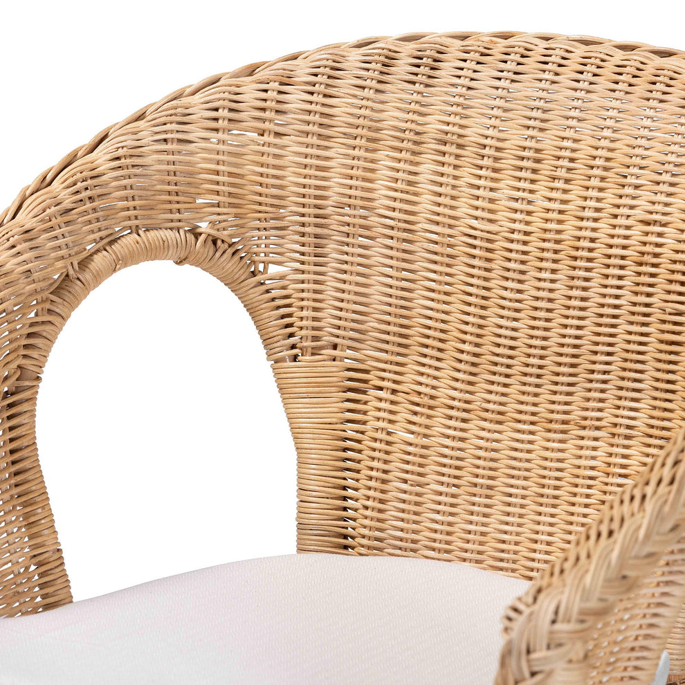 Baxton Studio bali & pari Abbey Modern Bohemian Natural Rattan Dining Chair | Dining Chairs | Modishstore - 8