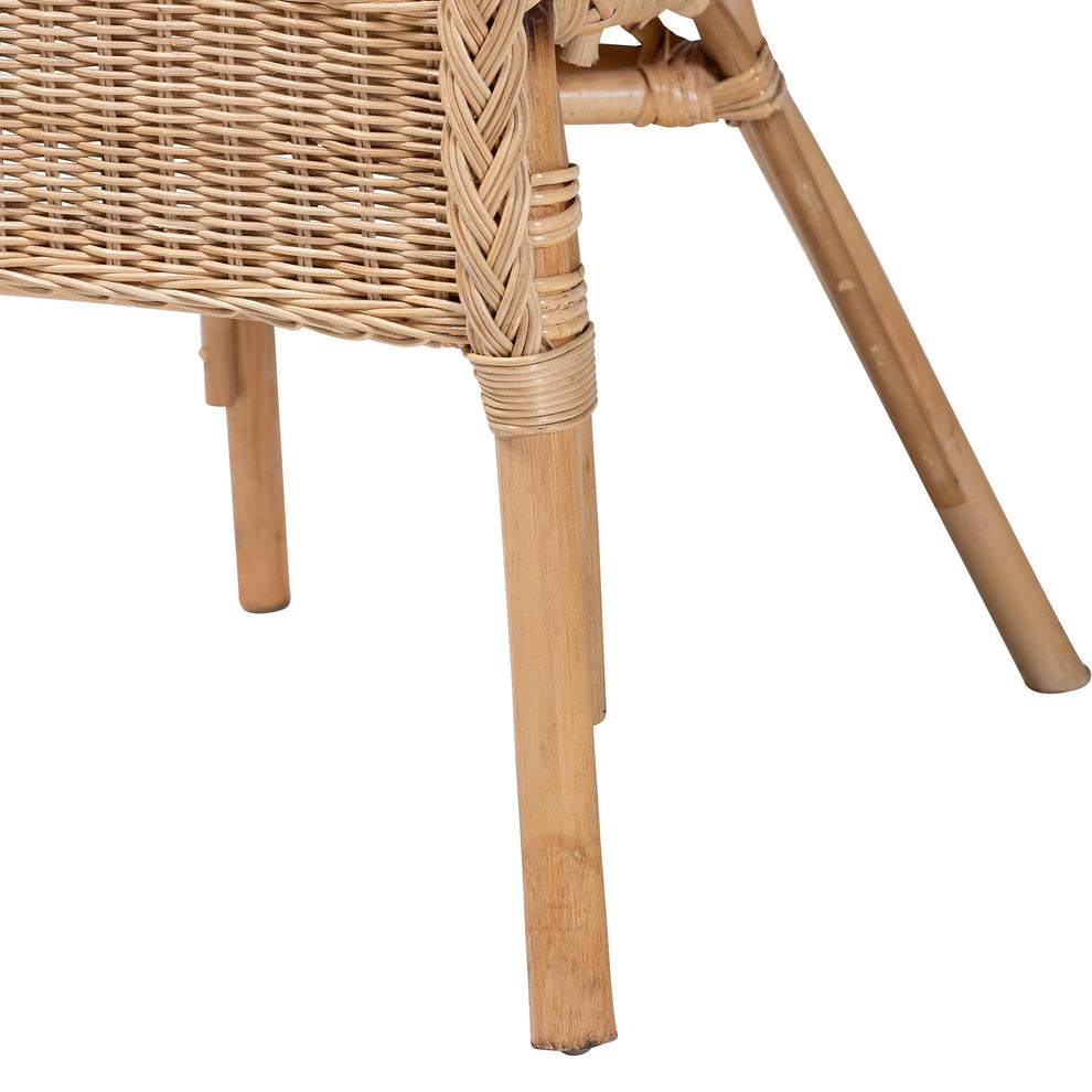 Baxton Studio bali & pari Abbey Modern Bohemian Natural Rattan Dining Chair | Dining Chairs | Modishstore - 9