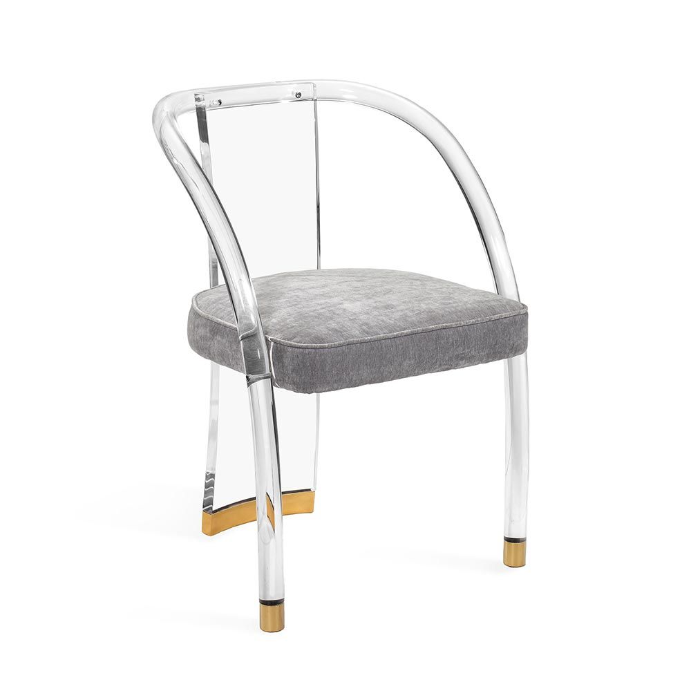 Willa Dining Chair - Ocean Grey/ Brass By Interlude Home | Dining Chairs | Modishstore - 2