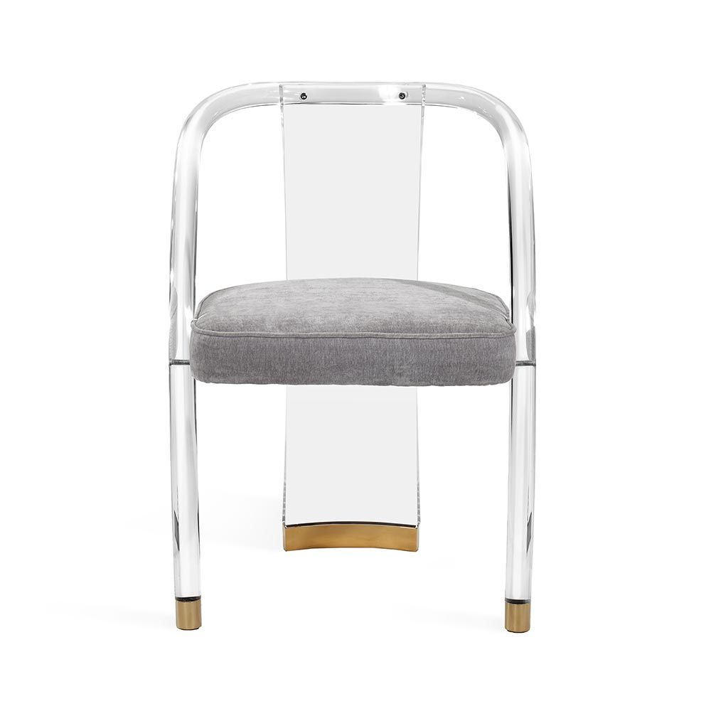 Willa Dining Chair - Ocean Grey/ Brass By Interlude Home | Dining Chairs | Modishstore
