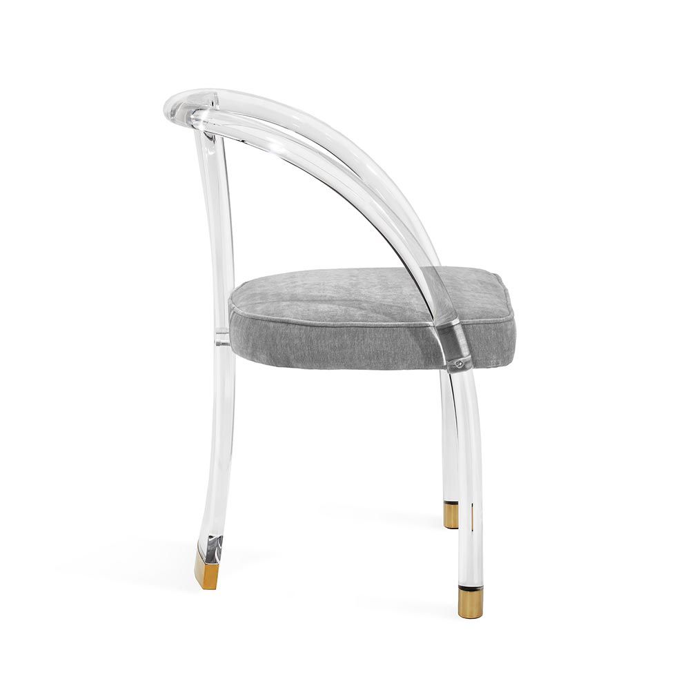Willa Dining Chair - Ocean Grey/ Brass By Interlude Home | Dining Chairs | Modishstore - 4