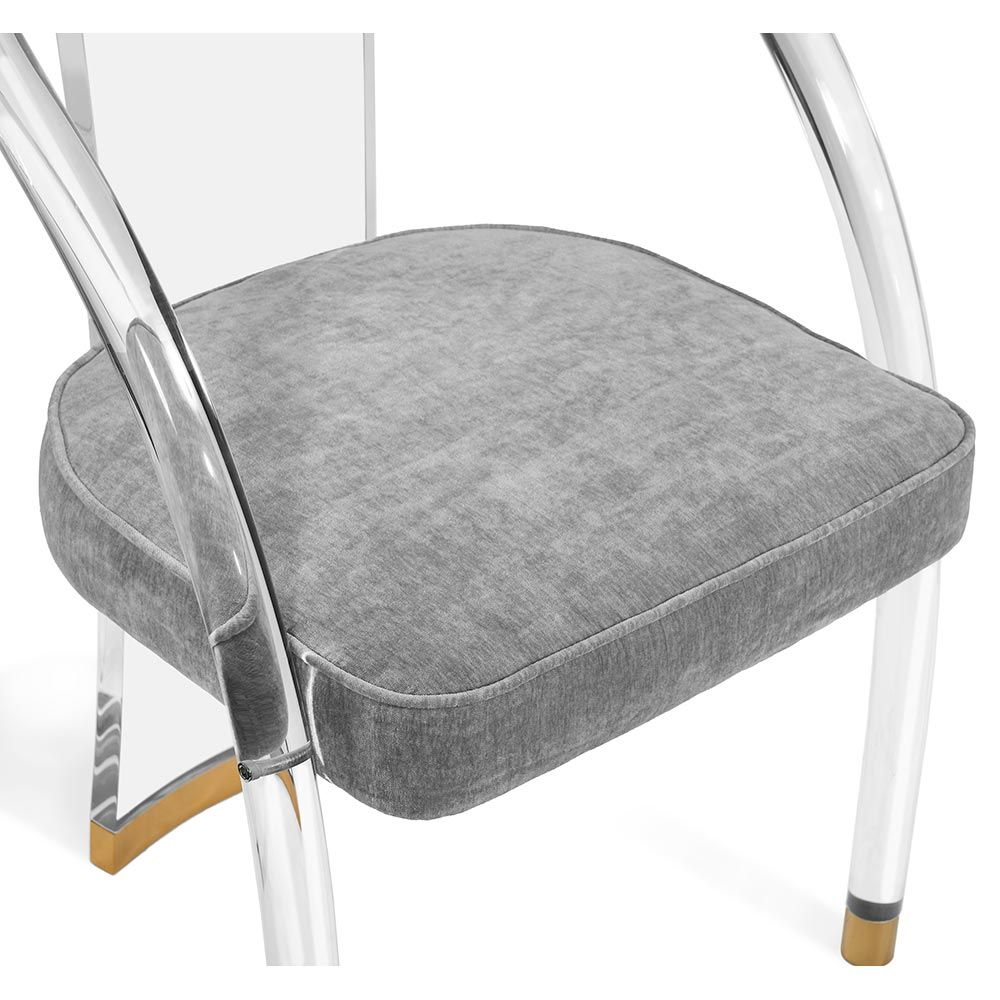 Willa Dining Chair - Ocean Grey/ Brass By Interlude Home | Dining Chairs | Modishstore - 3