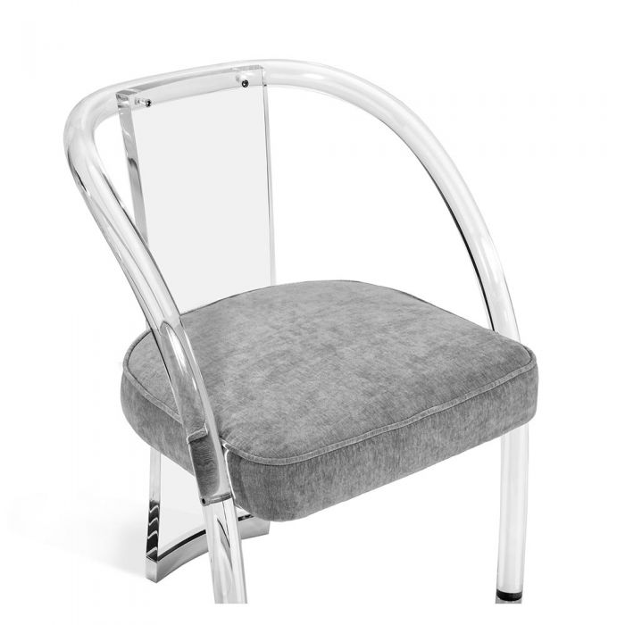 Willa Dining Chair - Ocean Grey/ Silver By Interlude Home | Dining Chairs | Modishstore - 4