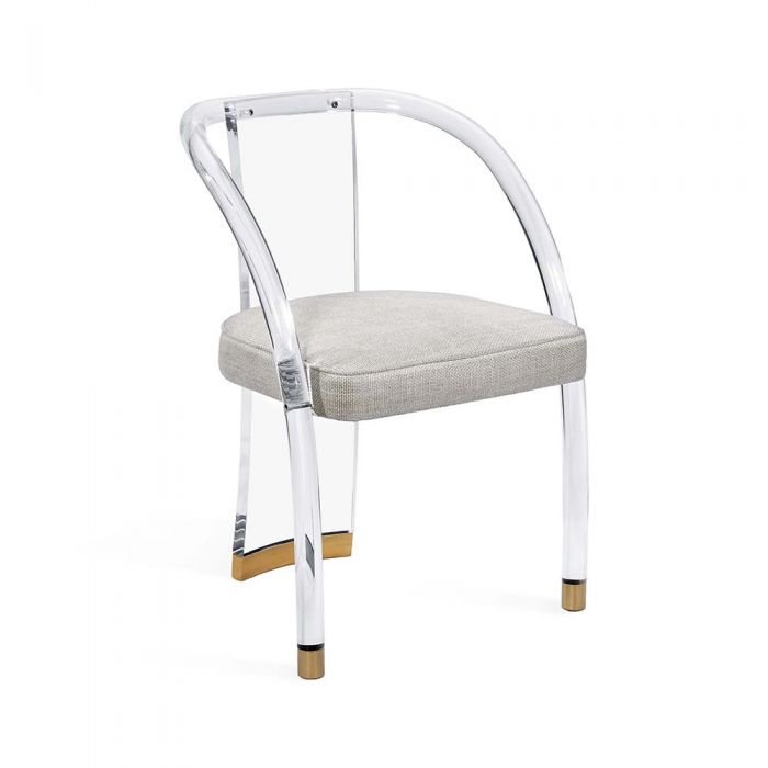 Willa Dining Chair - Dove/ Brass By Interlude Home | Dining Chairs | Modishstore - 2