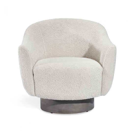 Simone Swivel Chair - Haze Shearling By Interlude Home | Armchairs | Modishstore