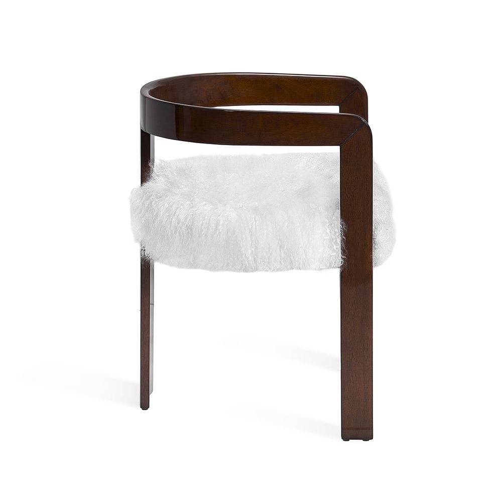 Burke Dining Chair - Walnut/ White By Interlude Home | Dining Chairs | Modishstore - 4