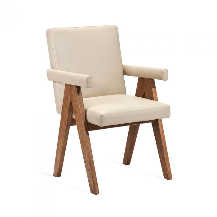 Julian Arm Chair - Cream By Interlude Home | Armchairs | Modishstore - 4