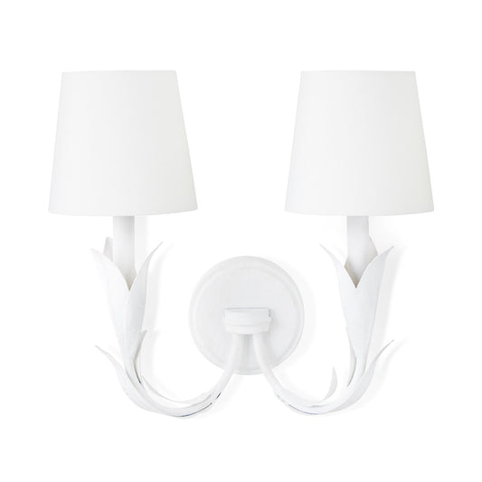 River Reed Sconce Double (White) By Regina Andrew | Sconces | Modishstore