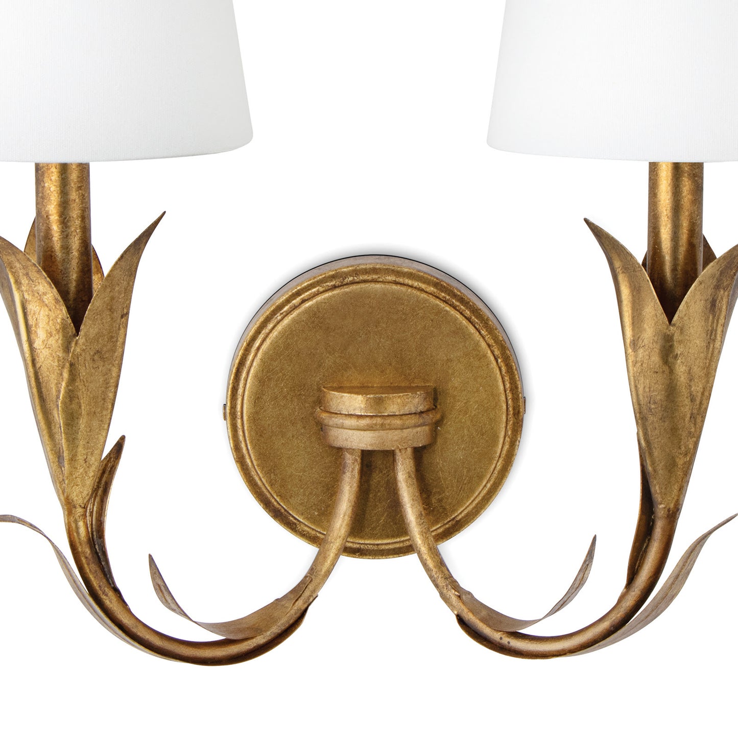 River Reed Sconce Double (Antique Gold Leaf) By Regina Andrew | Sconces | Modishstore - 3