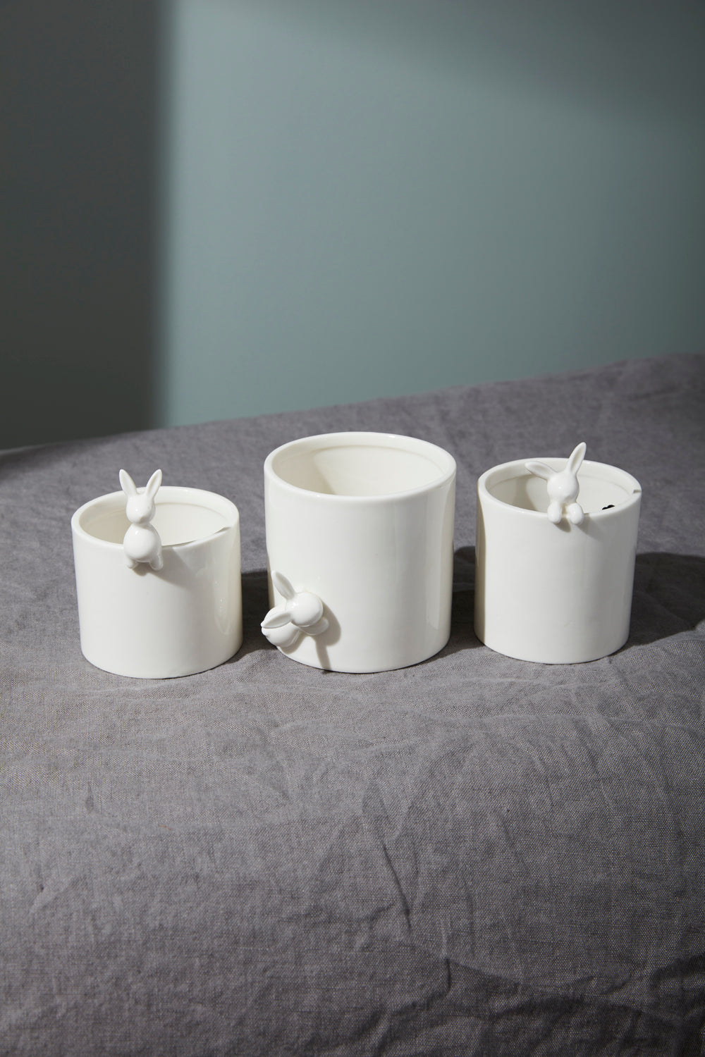 Peeking Bunny Pots Set of 6 By Accent Decor | Planters, Troughs & Cachepots | Modishstore - 4