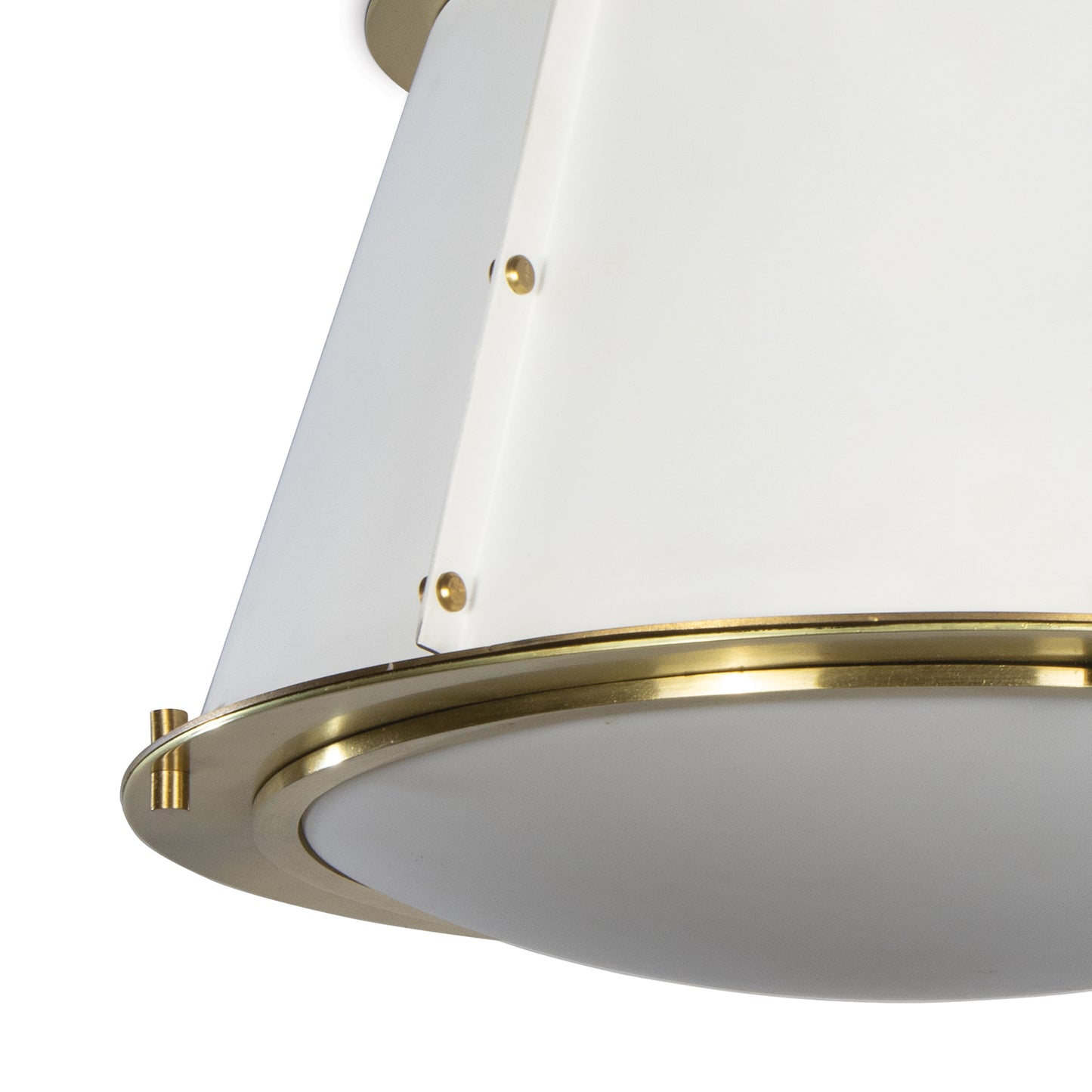 French Maid Flush Mount (White and Natural Brass) By Regina Andrew | Ceiling Lamps | Modishstore - 5