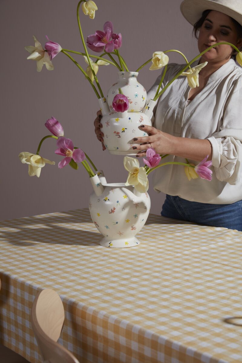 Ditsy Tulipiere Vase 8"x 18" By Accent Decor | Vases | Modishstore