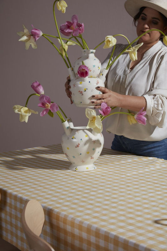 Ditsy Tulipiere Vase 8"x 18" By Accent Decor | Vases | Modishstore