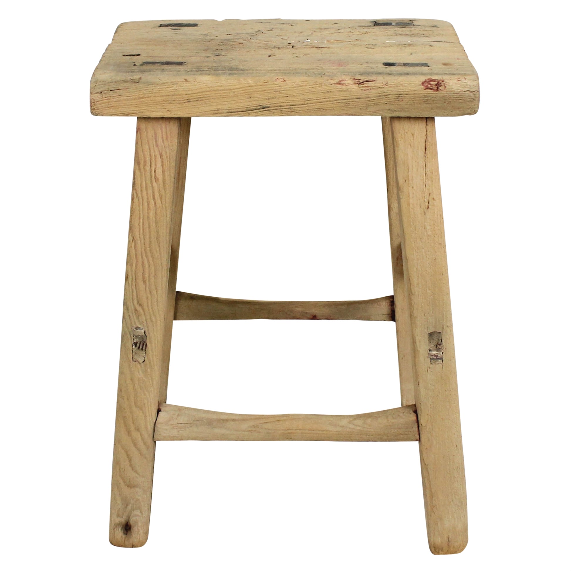 Hokkaido Rectangle Stool, Elm Wood Set Of 4 By HomArt | Stools | Modishstore - 5