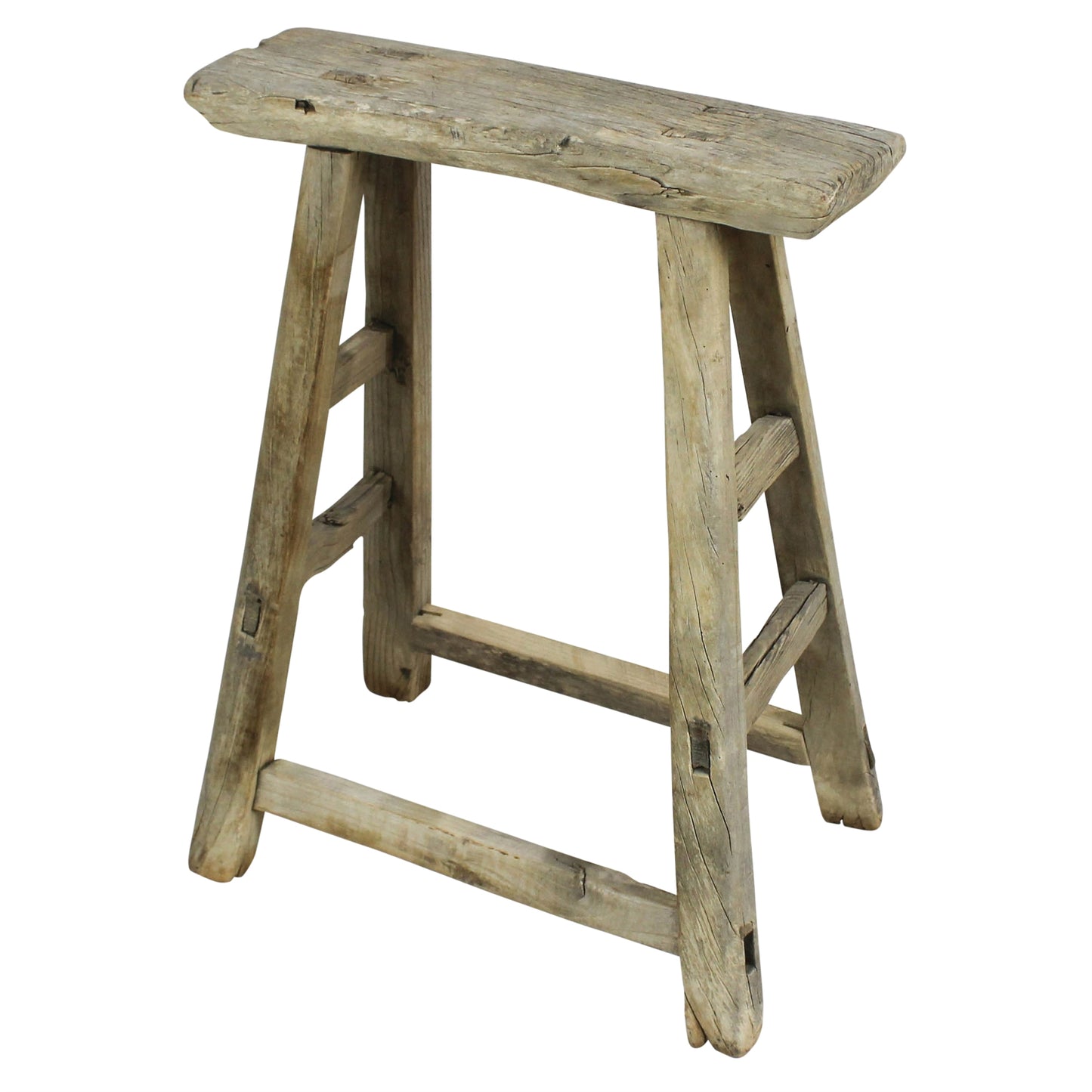 Hokkaido Rectangle Stool, Elm Wood Set Of 4 By HomArt | Stools | Modishstore - 3