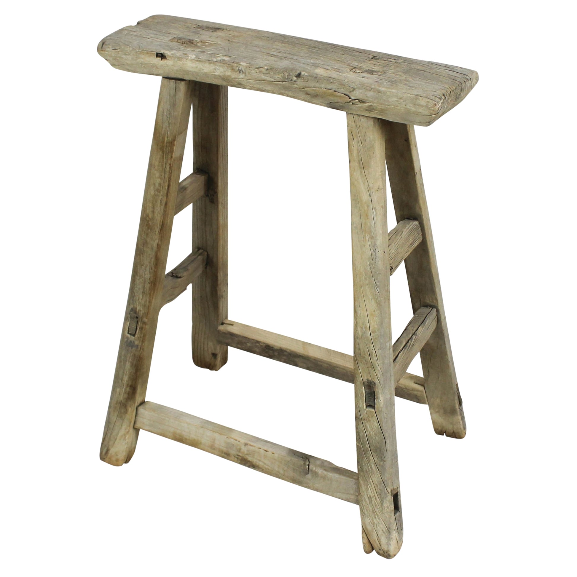 Hokkaido Rectangle Stool, Elm Wood Set Of 4 By HomArt | Stools | Modishstore - 3