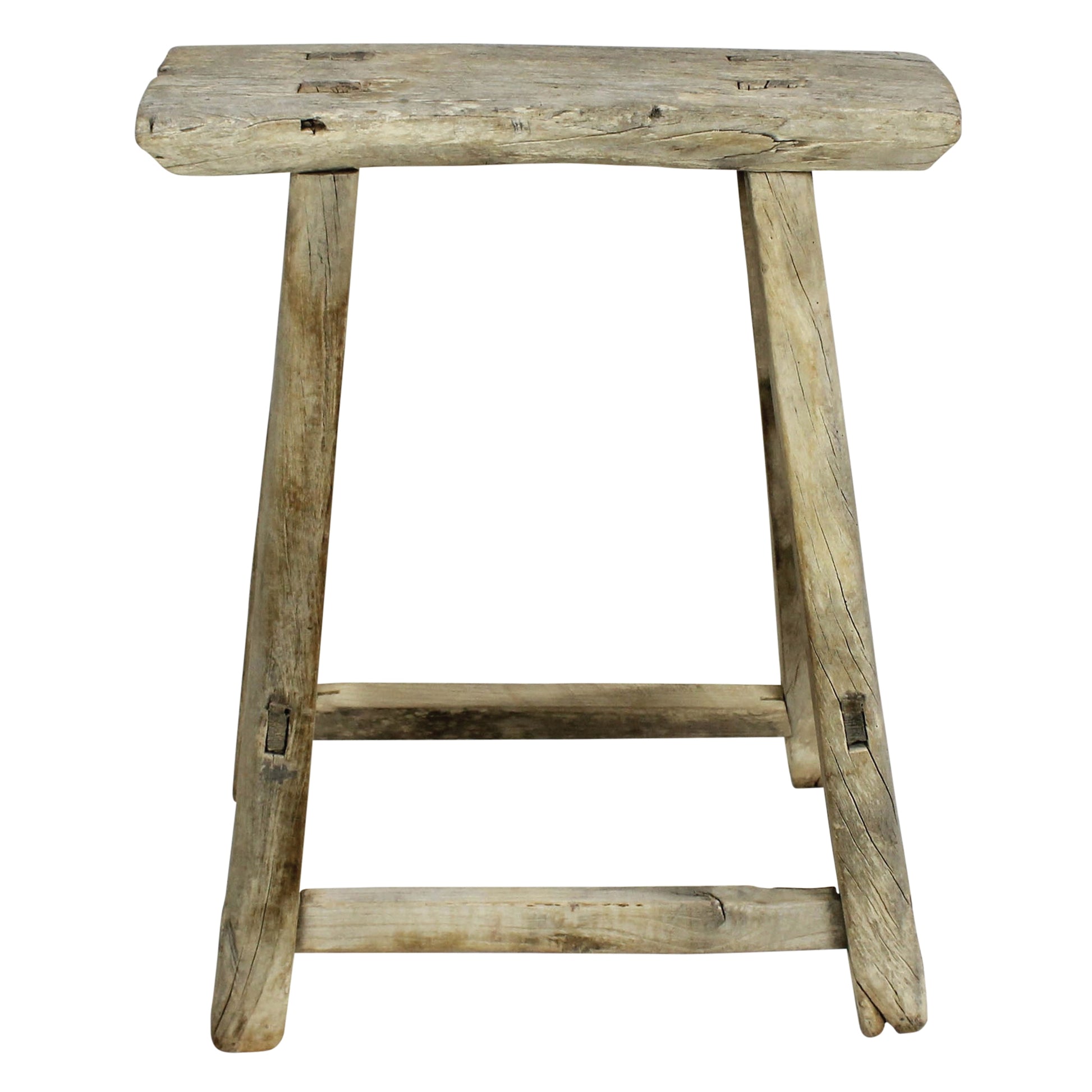 Hokkaido Rectangle Stool, Elm Wood Set Of 4 By HomArt | Stools | Modishstore - 2